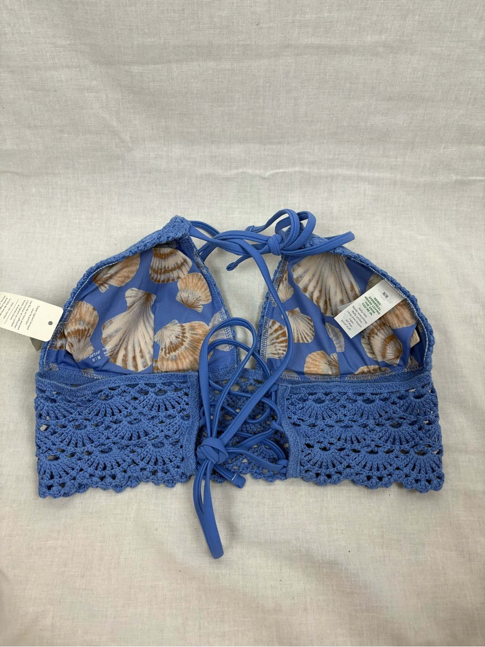NWT Aerie Crochet Triangle Longline Bikini Top Size M - Picture 4 of 7
